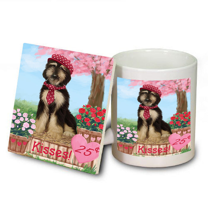 Rosie 25 Cent Kisses Afghan Hound Dog Mug and Coaster Set MUC55744