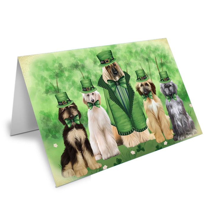St. Patricks Day Irish Portrait Afghan Hound Dogs Handmade Artwork Assorted Pets Greeting Cards and Note Cards with Envelopes for All Occasions and Holiday Seasons GCD76391