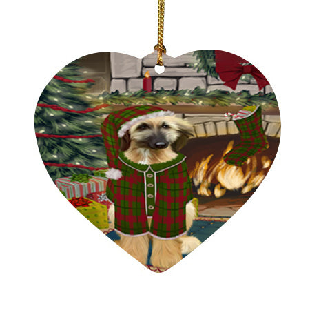 The Stocking was Hung Afghan Hound Dog Heart Christmas Ornament HPOR55501