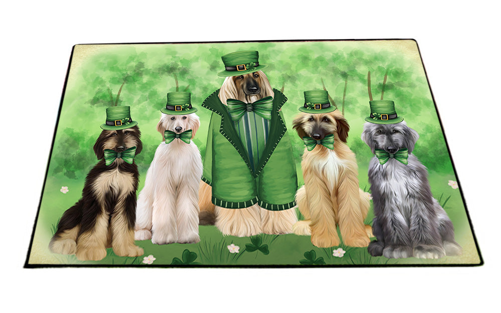 St. Patricks Day Irish Portrait Afghan Hound Dogs Floormat FLMS54179