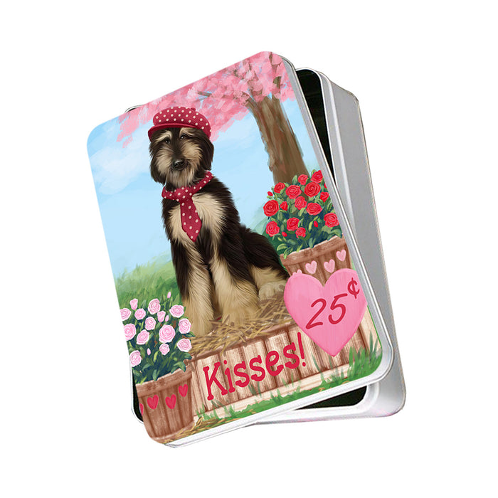 Rosie 25 Cent Kisses Afghan Hound Dog Photo Storage Tin PITN55695