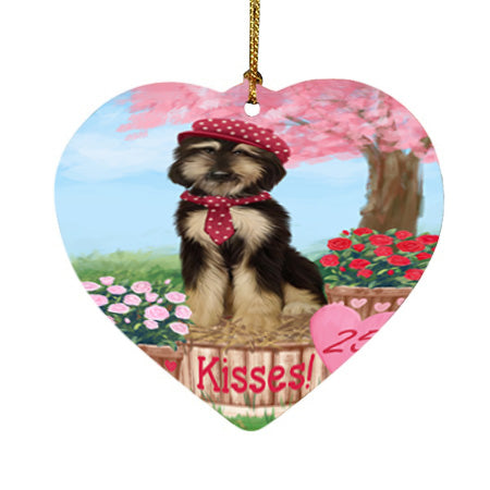 Rosie 25 Cent Kisses Afghan Hound Dog Heart Christmas Ornament HPOR56108