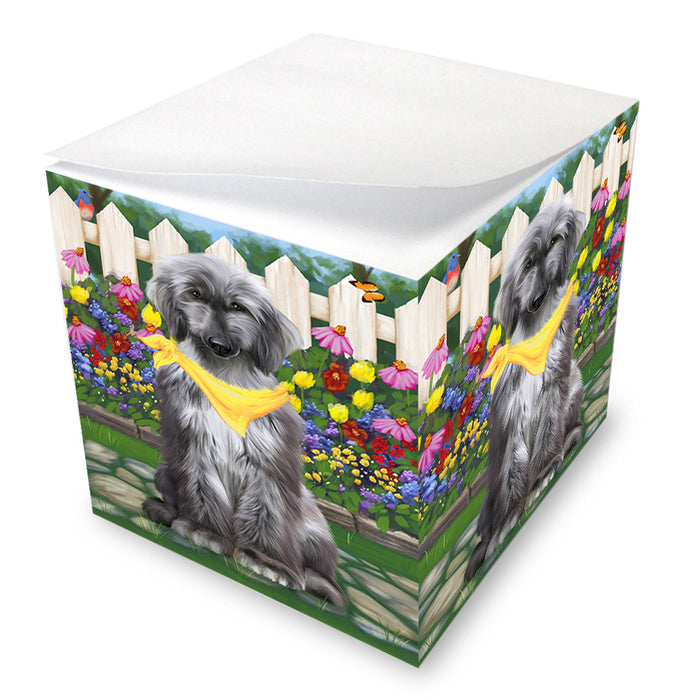 Spring Floral Afghan Hound Dog Note Cube NOC52167