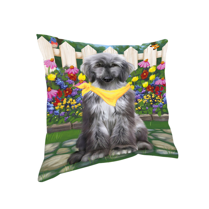 Spring Floral Afghan Hound Dog Pillow PIL65032