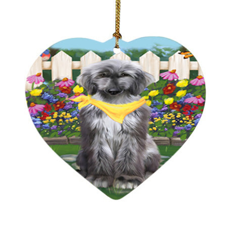 Spring Floral Afghan Hound Dog Heart Christmas Ornament HPOR52219