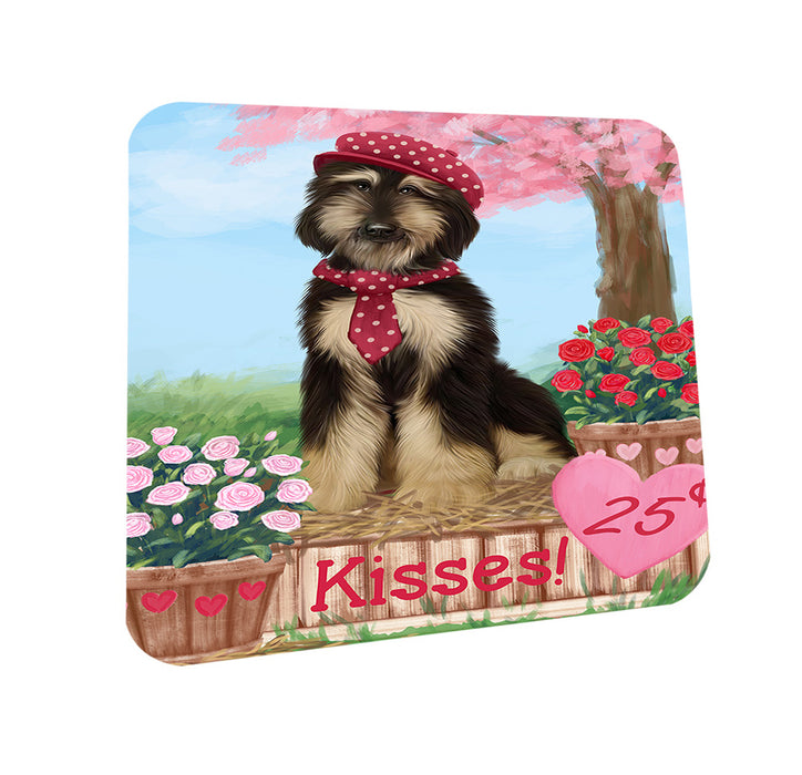 Rosie 25 Cent Kisses Afghan Hound Dog Coasters Set of 4 CST55710