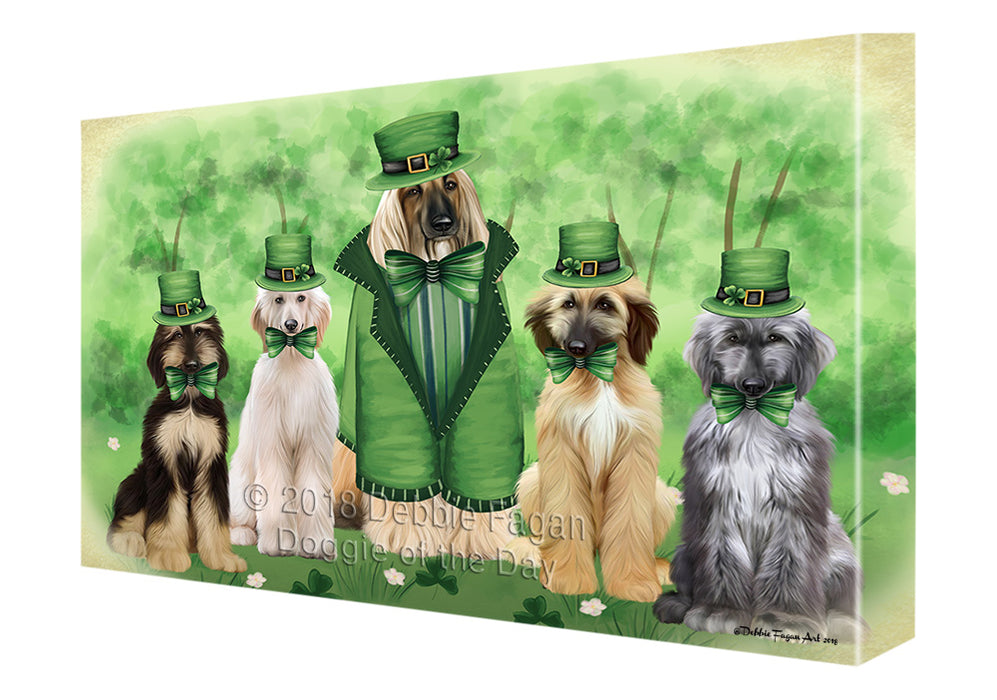 St. Patricks Day Irish Portrait Afghan Hound Dogs Canvas Print Wall Art Décor CVS135071