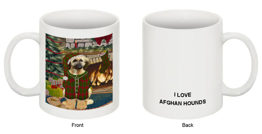 The Stocking was Hung Afghan Hound Dog Coffee Mug MUG50543