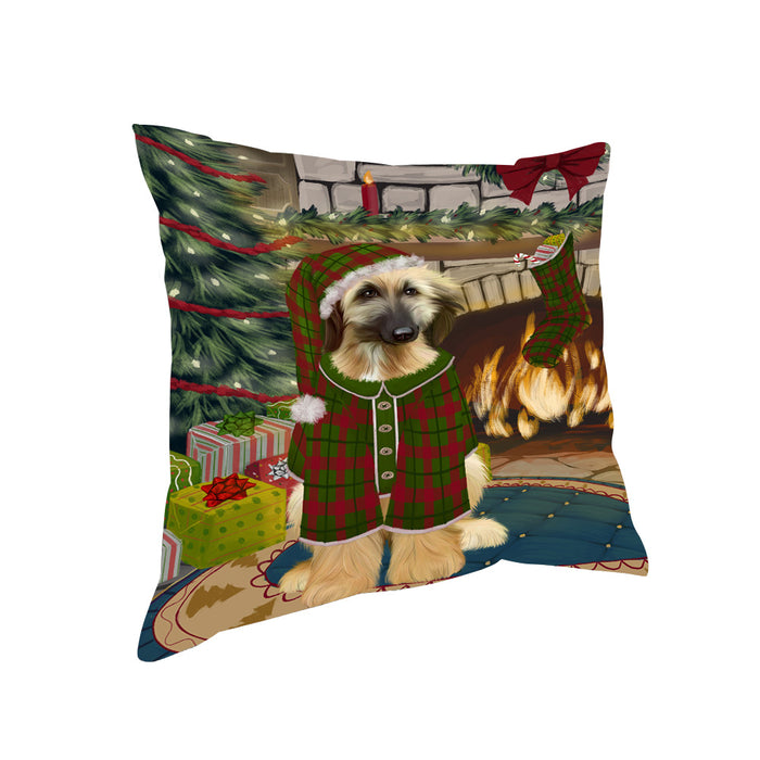 The Stocking was Hung Afghan Hound Dog Pillow PIL69508
