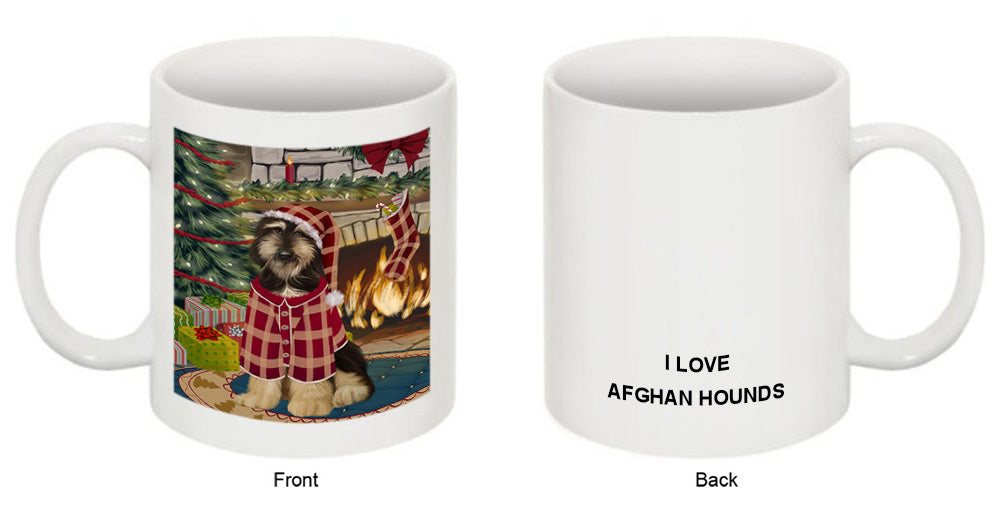 The Stocking was Hung Afghan Hound Dog Coffee Mug MUG50544