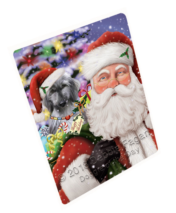 Santa Carrying Afghan Hound Dog and Christmas Presents Large Refrigerator / Dishwasher Magnet RMAG82854