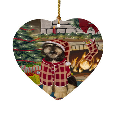The Stocking was Hung Afghan Hound Dog Heart Christmas Ornament HPOR55502
