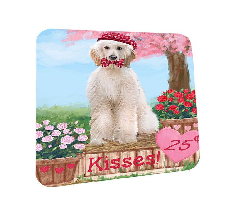 Rosie 25 Cent Kisses Afghan Hound Dog Coasters Set of 4 CST55711