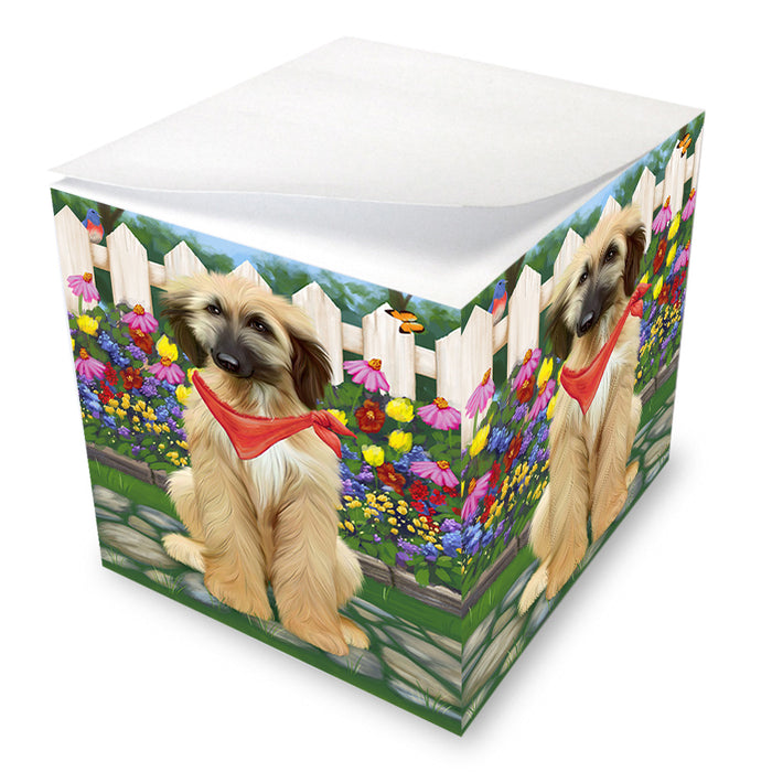 Spring Floral Afghan Hound Dog Note Cube NOC52168