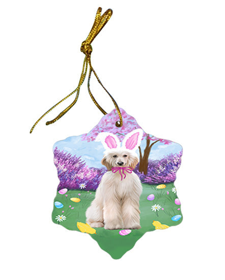 Easter Holiday Afghan Hound Dog Star Porcelain Ornament SPOR57257