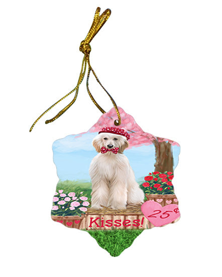 Rosie 25 Cent Kisses Afghan Hound Dog Star Porcelain Ornament SPOR56109