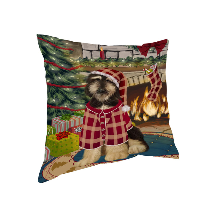 The Stocking was Hung Afghan Hound Dog Pillow PIL69512