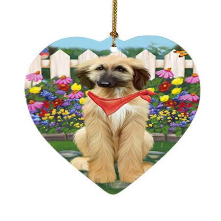 Spring Floral Afghan Hound Dog Heart Christmas Ornament HPOR52220