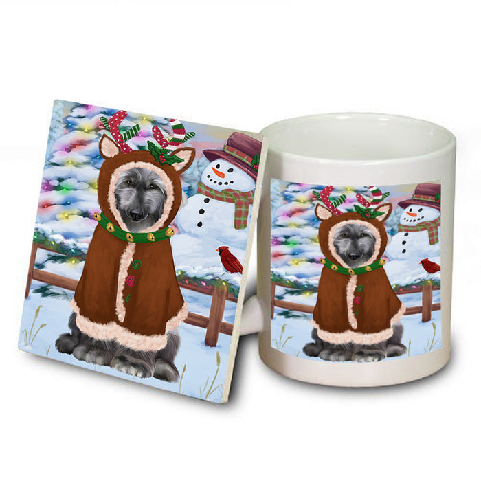 Christmas Gingerbread House Candyfest Afghan Hound Dog Mug and Coaster Set MUC56111
