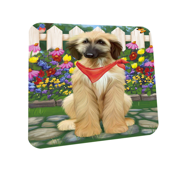 Spring Floral Afghan Hound Dog Coasters Set of 4 CST52179
