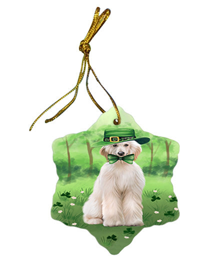 St. Patricks Day Irish Portrait Afghan Hound Dog Star Porcelain Ornament SPOR57900