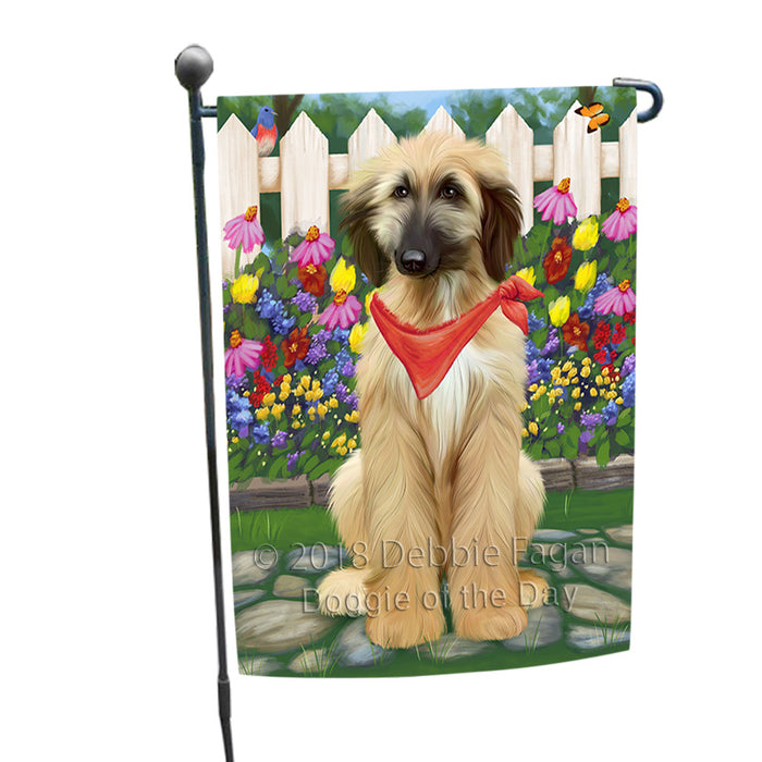 Spring Floral Afghan Hound Dog Garden Flag GFLG52165