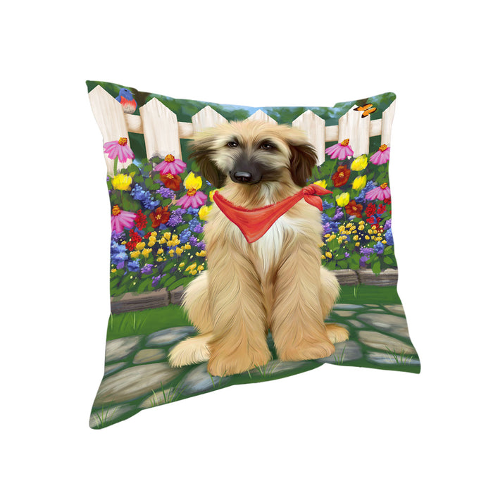 Spring Floral Afghan Hound Dog Pillow PIL65036