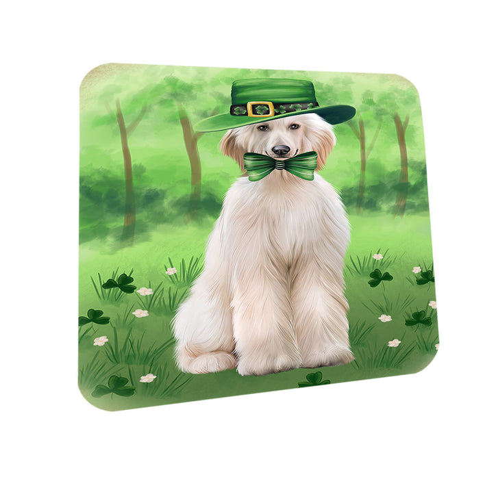 St. Patricks Day Irish Portrait Afghan Hound Dog Coasters Set of 4 CST56918