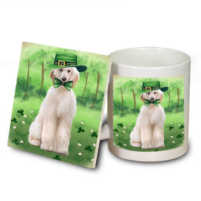St. Patricks Day Irish Portrait Afghan Hound Dog Mug and Coaster Set MUC56952