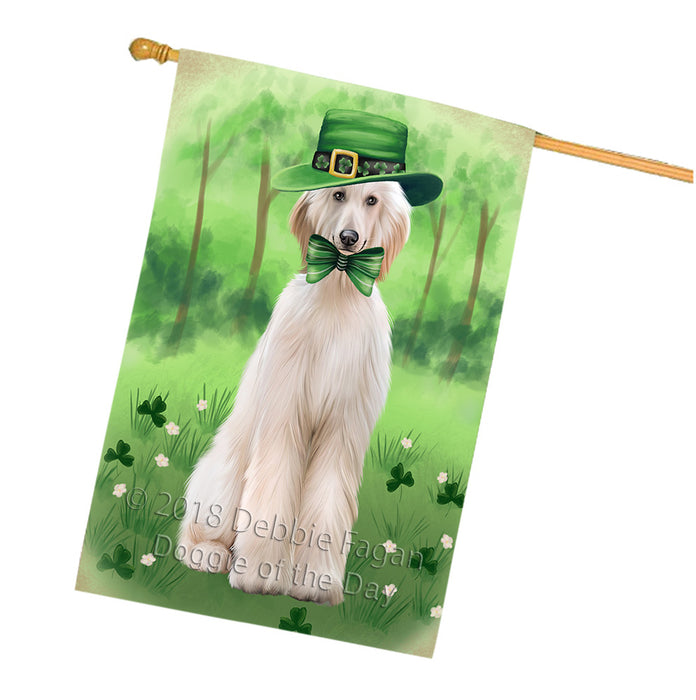 St. Patricks Day Irish Portrait Afghan Hound Dog House Flag FLG64984
