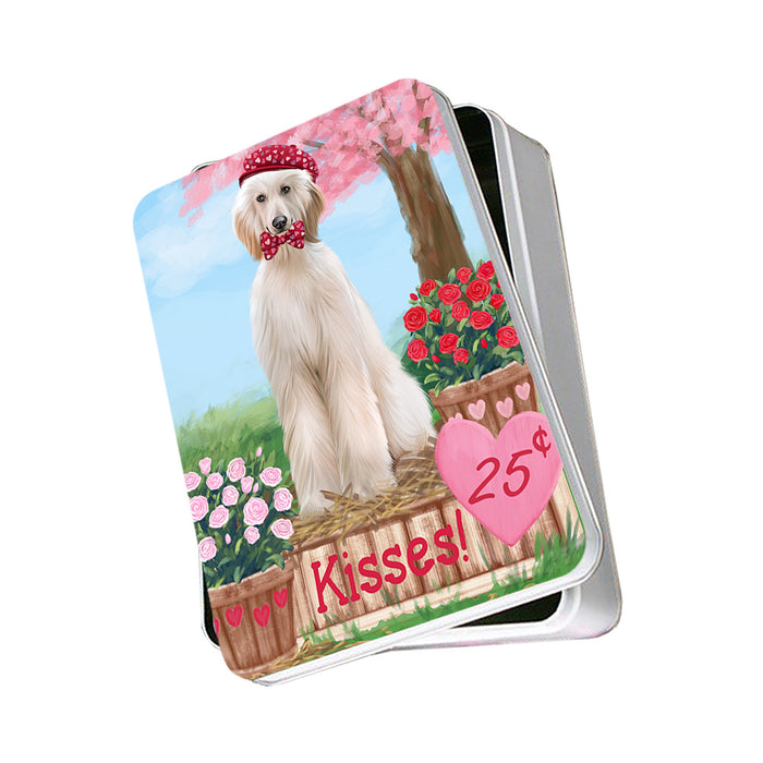Rosie 25 Cent Kisses Afghan Hound Dog Photo Storage Tin PITN55696