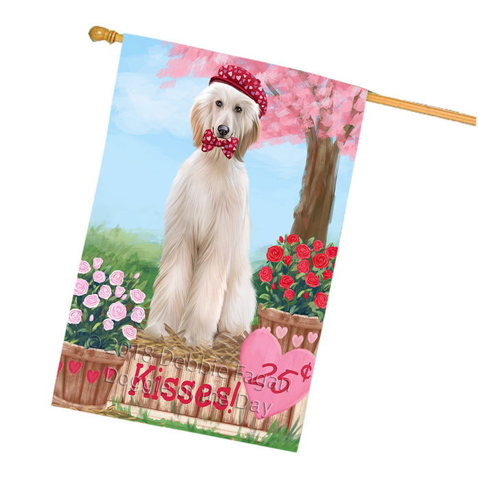 Rosie 25 Cent Kisses Afghan Hound Dog House Flag FLG56437