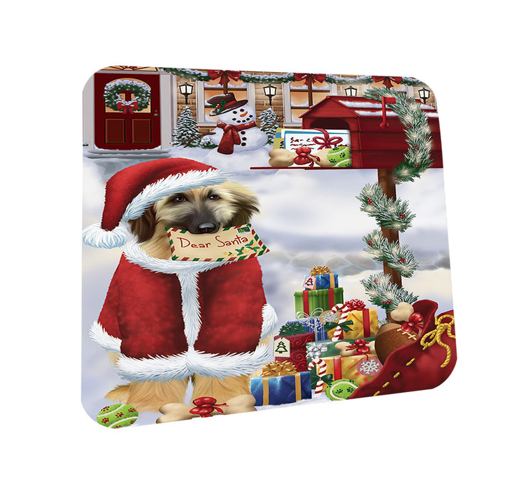 Afghan Hound Dog Dear Santa Letter Christmas Holiday Mailbox Coasters Set of 4 CST53470