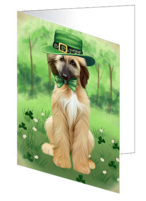 St. Patricks Day Irish Portrait Afghan Hound Dog Handmade Artwork Assorted Pets Greeting Cards and Note Cards with Envelopes for All Occasions and Holiday Seasons GCD76397