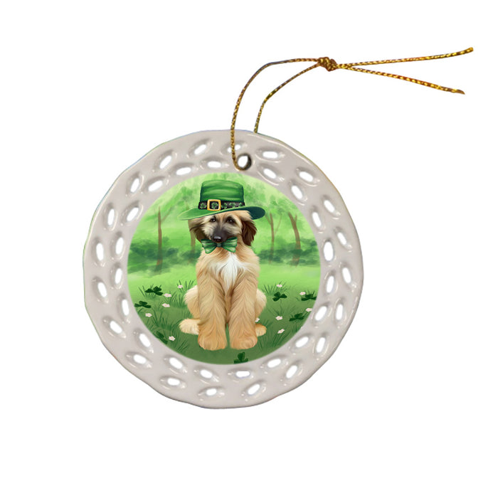 St. Patricks Day Irish Portrait Afghan Hound Dog Ceramic Doily Ornament DPOR57901