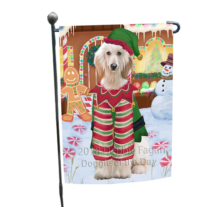 Christmas Gingerbread House Candyfest Afghan Hound Dog Garden Flag GFLG56668