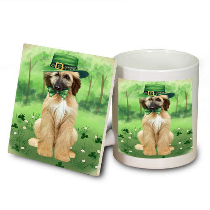 St. Patricks Day Irish Portrait Afghan Hound Dog Mug and Coaster Set MUC56953