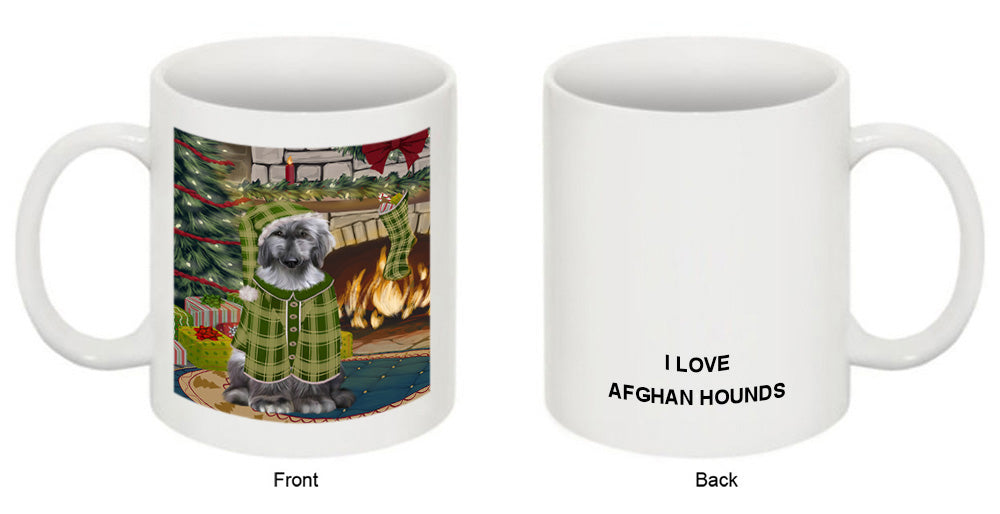 The Stocking was Hung Afghan Hound Dog Coffee Mug MUG50545