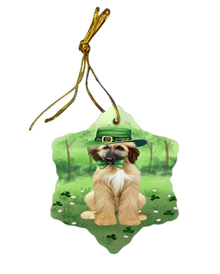 St. Patricks Day Irish Portrait Afghan Hound Dog Star Porcelain Ornament SPOR57901