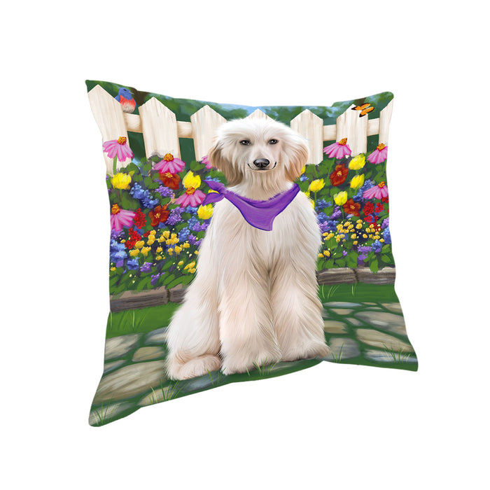 Spring Floral Afghan Hound Dog Pillow PIL65040