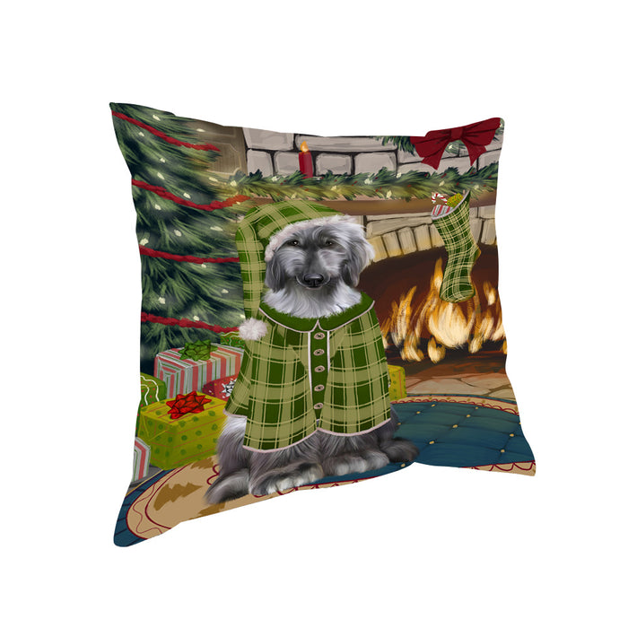 The Stocking was Hung Afghan Hound Dog Pillow PIL69516