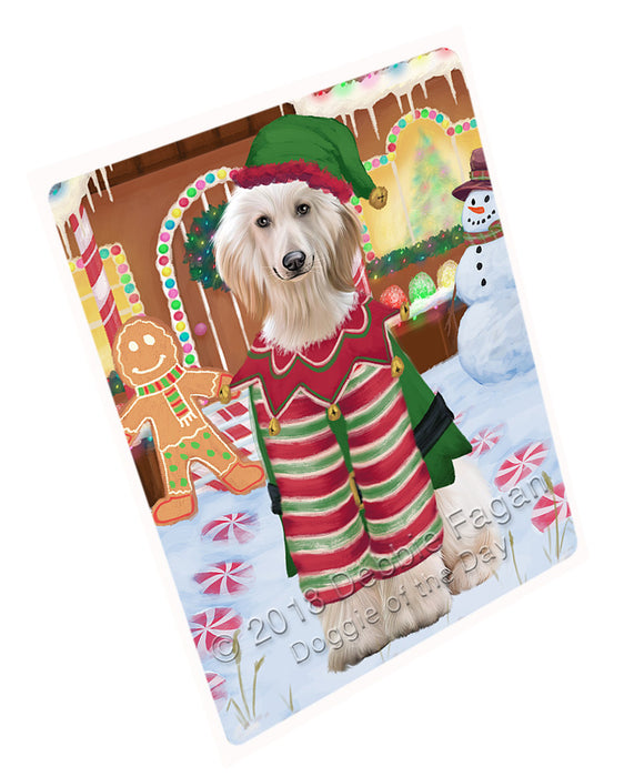 Christmas Gingerbread House Candyfest Afghan Hound Dog Large Refrigerator / Dishwasher Magnet RMAG98988