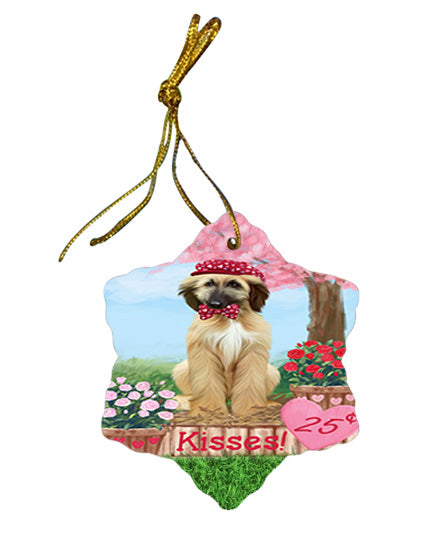 Rosie 25 Cent Kisses Afghan Hound Dog Star Porcelain Ornament SPOR56110