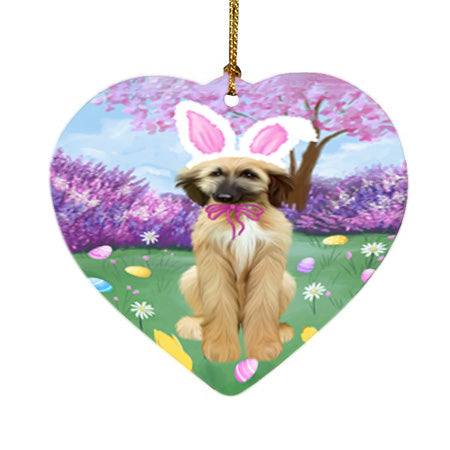 Easter Holiday Afghan Hound Dog Heart Christmas Ornament HPOR57258