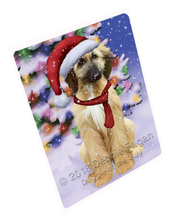 Winterland Wonderland Afghan Hound Dog In Christmas Holiday Scenic Background Cutting Board C65604