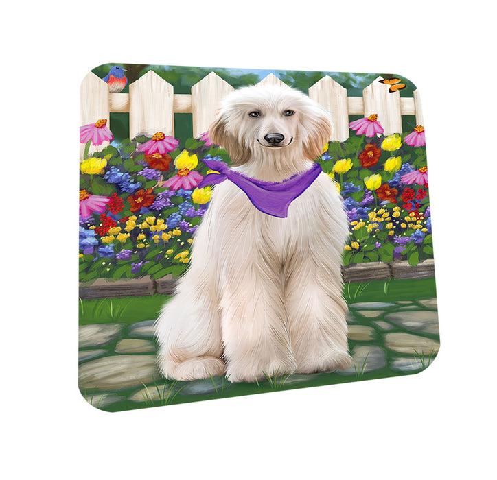 Spring Floral Afghan Hound Dog Coasters Set of 4 CST52180