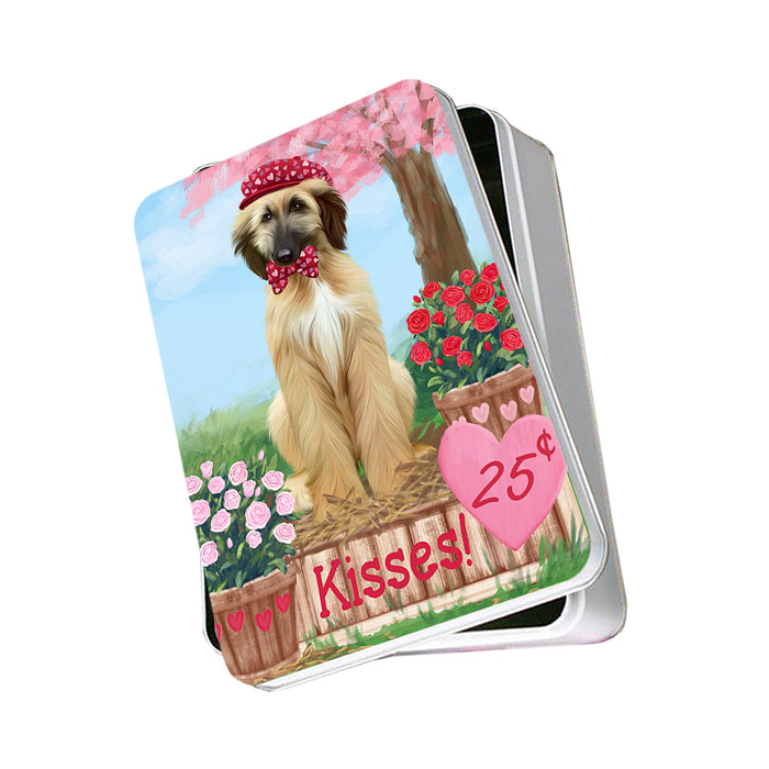 Rosie 25 Cent Kisses Afghan Hound Dog Photo Storage Tin PITN55697