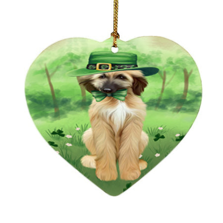 St. Patricks Day Irish Portrait Afghan Hound Dog Heart Christmas Ornament HPOR57901