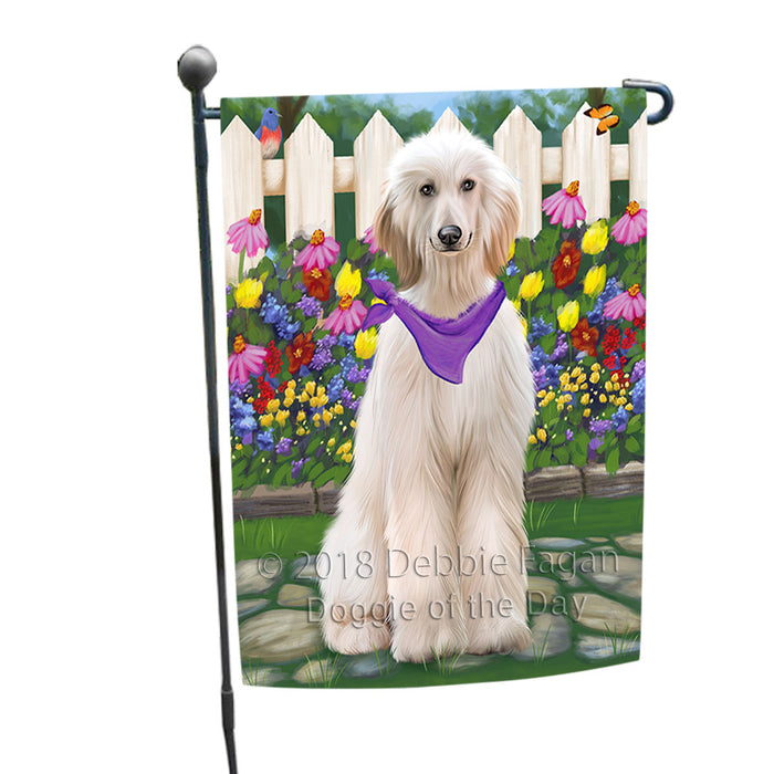 Spring Floral Afghan Hound Dog Garden Flag GFLG52166