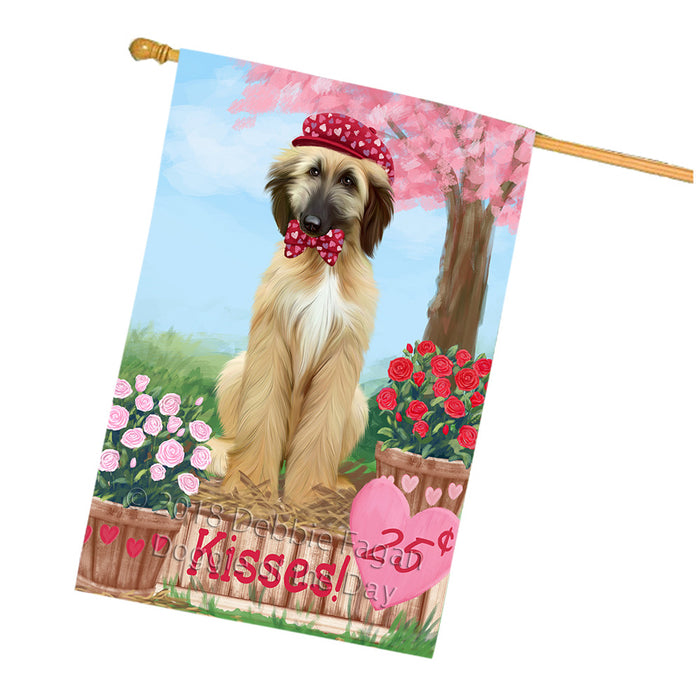 Rosie 25 Cent Kisses Afghan Hound Dog House Flag FLG56438